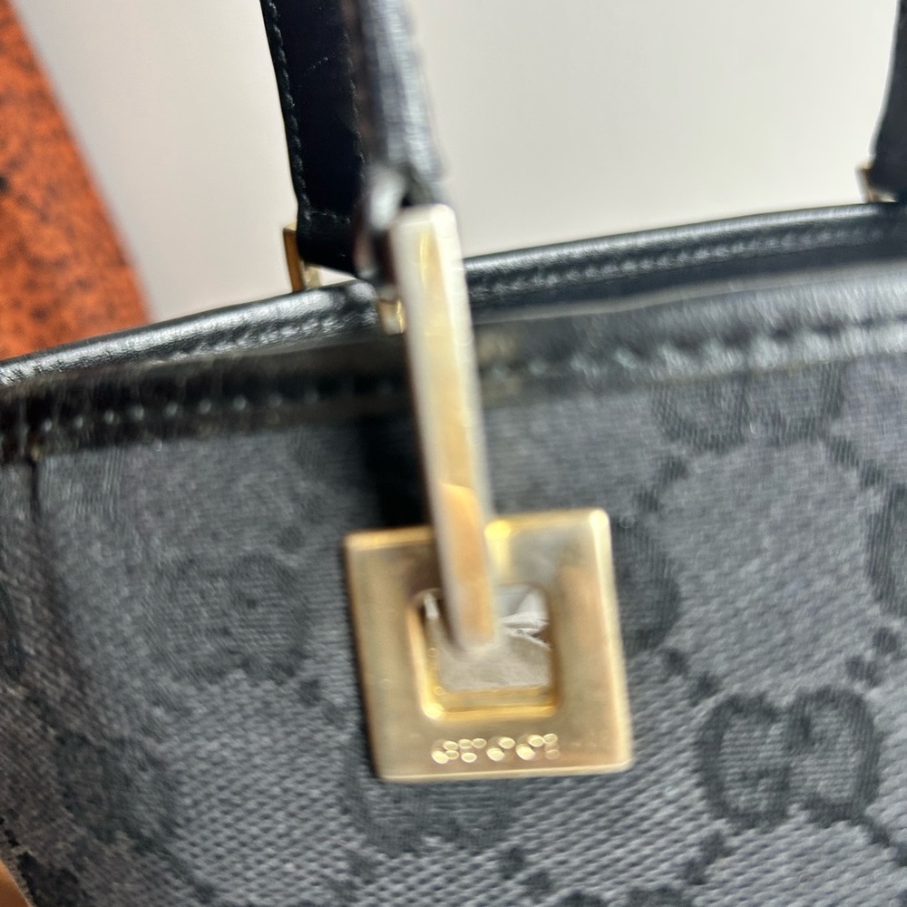 Gucci Monogram Tote with Leather Trim - Picture 9 of 16